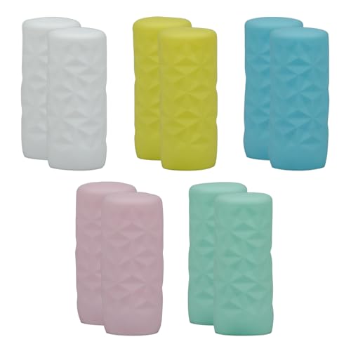 10 Pack Silicone Bottle Covers, Leak-Proof Travel Sleeves for Toiletries, Elastic Fit Travel Size Bottles, Cruise & Beach Essentials for Men Women (10 Pcs-Pink+Green+White+Blue+Yellow) - color: 10 Pcs-Pink+Green+White+Blue+Yellow