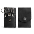 Hide & Drink, Double Nail Clipper Case, Beauty & Personal Care, Commuter and Nomad, Grooming Case, Home & Travel Essentials, Manicure Kit Storage, Full Grain Leather, Handmade (Charcoal Black) - color: Charcoal Black