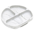Bumkins Toddler and Baby Suction Plate, Divided Grip Dish for Babies and Kids, Baby Led Weaning, Feeding Supplies, Sticks to Tables and Highchairs, Platinum Silicone, for Chidren 6 Months, Marble - color: A4 Marble-GD