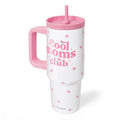 Mom Gift from Son Daughter, Stainless Steel Locking Lid Silicone Straw Tumbler with Handle 40oz, Cool Mom Club Insulated Travel Cup for Mother Mama, Gift Idea for Birthday Christmas Mothers Day - color: Mom