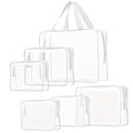 6pcs Clear Cosmetic Bags, TSA Approved Toiletry Bag Set Crystal Clear Travel Beach Essentials Bag Organization PVC, Clear Makeup Bags Luggage Pouch Carry on Airport Airline Compliant Bag Women Men - color: 6pcs White（1 Large, 2 Medium, 3 Small）