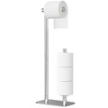 Kitsure Toilet Paper Holder Free Standing - Large Capacity Toilet Paper Holder for 4 Rolls, Rustproof Toilet Paper Stand with Non-Slip Stable Base, Silver, Medium - color: Silver, size: Medium - 1 Pack