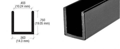 Brixwell SDCD38GM-CCP12 Gun Metal 3/8" Fixed Panel Shower Door Deep U-Channel - 12" Stock Length - color: Gun Metal, size: 12"