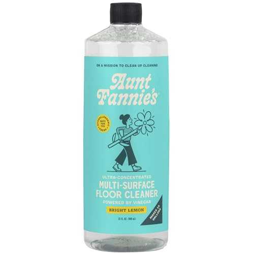 Aunt Fannie's Ultra Concentrated Floor Cleaner Vinegar Wash, Multi-Surface Solution For Mopping, Makes 16 Gallons, Bright Lemon Scent, 32 oz. (Pack of 1) - size: 32 Fl Oz (Pack of 1)