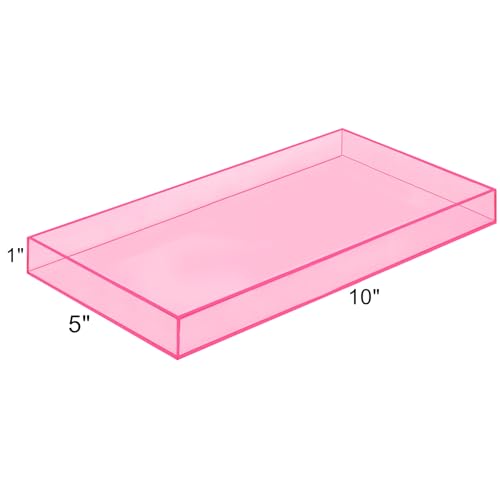 ROYALITA Acrylic Tray Bathroom Tray for Countertop, Guest Towel Holder Tray for Napkin Perfume Jewelry Makeup, Vanity Trays for Soap Dispenser, Aromatherapy, Cup & Candle, Pink - color: Pink