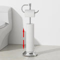 RUMOSE Toilet Paper Holder Stand for Floor, Polished Chrome Bathroom Free Standing Toilet Tissue Roll Holder with Storage, Adjustable 17-25 Inch, SUS304 Stainless Steel - color: Polished Chrome