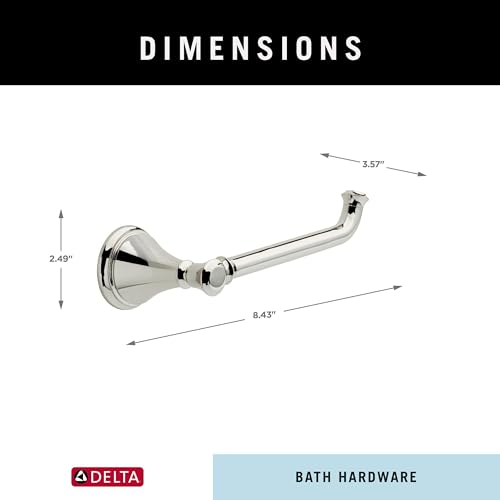 Delta Single Post Toilet Paper Holder | Polished Nickel | Wall Mount | Cassidy Bathroom Accessories - color: Polished Nickel