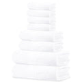 Tens Towels Pack of 8 Towels Set, 2 Extra Large Bath, 2 Hand, 4 Washcloths, 100% Cotton, Lighter Weight, Quicker to Dry, Super Absorbent, Perfect for Bathroom, White - color: White