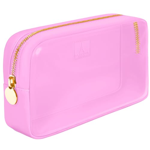 Small Clear Makeup Bag – Mini Cosmetic Pouch for Purse, Light Pink Travel Bag, Compact Clear Pouch for Cosmetics, Mini Purse Organizer - color: Light Pink, style: Small