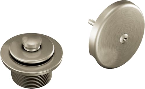 Moen Brushed Nickel Push-N-Lock Tub and Shower Drain Kit with Standard 1.5 Inches Threads, T90331BN (Pack of 12) - color: Brushed Nickel, size: 1.5 Inches (Pack of 12)