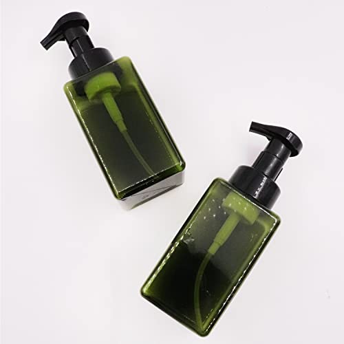 2 PCS-Foaming Soap Dispenser, Hand Soap Dispenser, Refillable Foam Liquid Hand Soap Empty Plastic Pump Bottle Container for Bathroom Vanities, Kitchen Sink, Hospital, Clinic（17 oz ） (Green) - color: Green