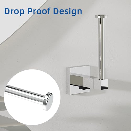 RUACQ Toilet Paper Holder Wall Mount,Square Base Tissue Roll Holder for Bathroom,Toilet Roll Holder Stainless Steel(Chrome) - color: Chrome, size: Wall Mount