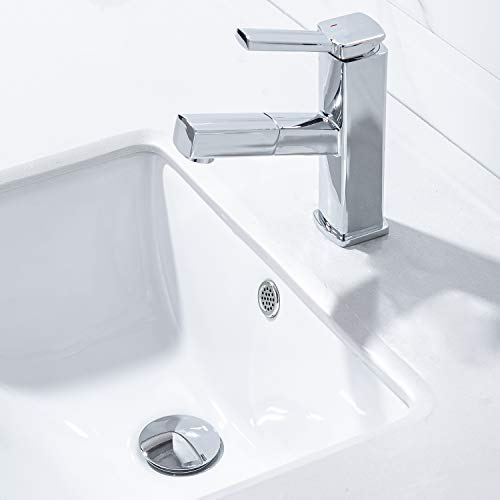 KAIYING Pop Up Drain, Bathroom Sink Drain Stopper with Overflow, Vessel Sink Drain Assembly with Detachable Basket Stopper, Anti-Explosion and Anti-Clogging Drain Strainer (Chrome) - color: Chrome, style: With Overflow