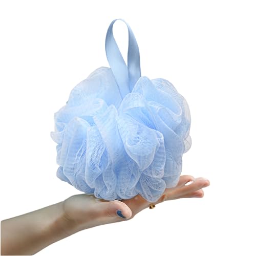 SEVENHEAD Bath Sponge Shower Loofahs,Blue,50g/Piece,Mesh Pouf Bath Scrunchies Body Wash Puff(Set of 4) - style: Blue