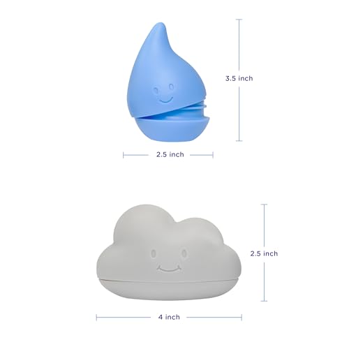 Ubbi Cloud and Droplet Silicone Bath Toys for Baby and Toddler, Rain Effect Water Squeeze Toys, Muted Color, Fun Interactive Bath Time Toys, Set of 2 - color: Cloud and Droplet
