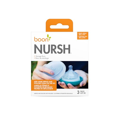 Boon Baby Bottle Storage Buns - Travel Holders for Nursh Bottles - Blue and White, 3 Count (Pack of 12) - size: 3 Count (Pack of 12)