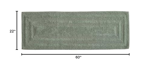 Eddie Bauer - Bathroom Rug, 100% Soft Plush Tufted Cotton Runner Rug, Highly Absorbent, Quick-Dry, and Skid-Resistant Backing (Logan Olive Green, 22" x 60") - color: Olive Green, style: 22" x 60"