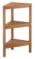 Fully Assembled Teak Corner Bath Shower Storage Stand, Corner Shelves, Shower Caddy 26.5"