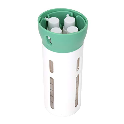 Travigo 4-in-1 Travel Dispenser Bottle, TSA Approved, Leak Proof, Four Reusable 1.4 oz. (40 mL) Toiletry Containers for Shampoo, Conditioner, Soap, Lotion, Skincare (Green) - color: 1 Dispenser (Green)