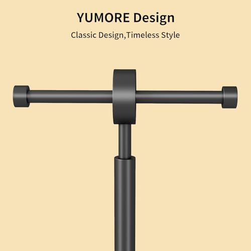 YUMORE Toilet Paper Holder Stand, Floor Freestanding Double Roll Black Tissue Paper Stand for Modern Bathroom, Weighted Round Base Stainless Steel Toilet Roll Holder,Extra Capacity - size: 2 Roll