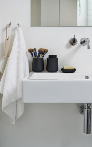 ZONE DENMARK Nova One Toothbrush Cup Revitalize Your Daily Routine – Scandinavian Elegance and Practicality Unite - Sleek & Durable Modern Bathroom Accessory Elegance of Touch (Black) - color: Black