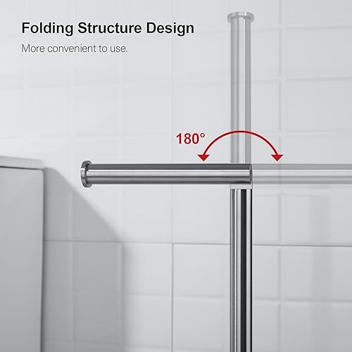 BAGNOLUX Bathroom Toilet Paper Holder Stand with Reserve, SUS304 Stainless Steel Rustproof Pedestal Tissue Roll Holder Heavy Duty, Brushed Nickel - color: Brushed Nickel