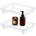 Acrylic Bathroom Counter Vanity Tray Organizer for Perfumes and Candles | 2-Pack, 12mm Thick, Acrylic Riser, Scratch-Resistant, Soap, Jewelry & Sink Tray, Kitchen, Apartment, Dorm & Office Decor - size: Large-9 x 5.9 x 1.5 inches