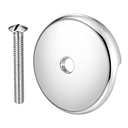 3-1/8" Bathtub Overflow Drain Cover, Single Hole Tub Overflow Drain Cover with Screw Kits, Matte Silver Overflows Face Plate Bathtub for Most Standard Bath Tub Drains
