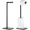 MARMOLUX ACC Free Standing Matte Black Toilet Paper Holder Stand Black Marble Base and Storage - 4 Jumbo Roll Bathroom Hardware Toilet Paper Stand - Stainless Steel Standing Toilet Paper Holder - color: Matte Black/Black Marble