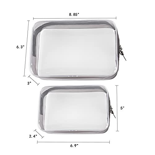 Buminee Clear Travel Bags for Toiletries, Lightweight Toiletry Bag, 2 Pack Multipurpose Transparent TSA Cosmetic Bag - color: black 2 Pack