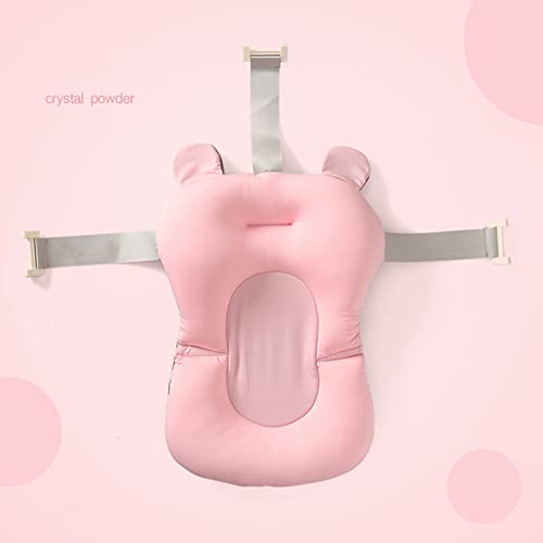 Baby Bath Cushion Pad Newborn Bathtub Mat Infant Bath Supporter Net Baby Bathtub Pillow Non-Slip Floating Bathing Tub Seat (Pink Bear, 28cm*43cm*26cm) - color: Pink Bear