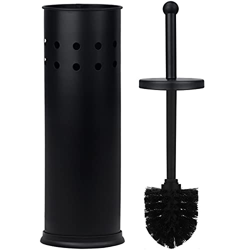 Blue Donuts Toilet Brush and Holder – Cleaning Brush Holder, Toilet Brush with Holder, Toilet Bowl Cleaner Brush and Holder, Stainless Steel, Black - color: Black
