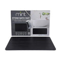 J&V TEXTILES Stone Bath Mat Diatomaceous Earth Shower Mat Non-Slip Super Absorbent Diatomite Stone Mats for Bathroom Floor Quick-Drying Easy to Clean (24''*15'') (Matte Black) - color: Matte Black