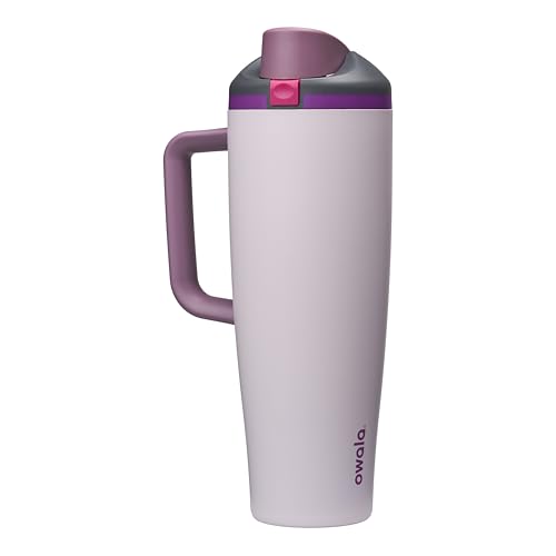 Owala FreeSip Tumbler Insulated Stainless Steel Water Bottle with Built-in Straw and Side Handle, For Travel, Work, School, and Sports, BPA Free, Leak Proof, 40oz, Dreamy Field - color: Dreamy Field, size: 40 Ounces