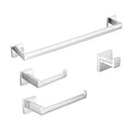BAGNOLUX Bathroom Hardware Set 4 Pieces, Bath Towel Holder Set SUS304 Stainless Steel, Towel Bar Rack Set for Wall Mounted, Square Bathroom Accessories Set Fixture Heavy Duty Polished Chrome - color: Polished Chrome
