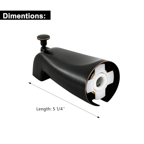 Slip Fit Tub Spout with Pull-Up Diverter for 1/2 inch Copper Tube, Oil-Rubbed Bronze - color: Oil Rubbed Bronze