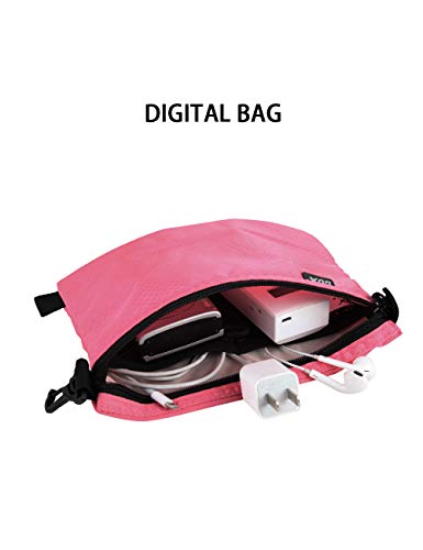 GOX Small Toiletry Bag for Men Bulk Cosmetic Bag Dopp Kit Carry On Zipper Pouch Organization Nylon Small Packing Sack Water Repellent - color: Pink