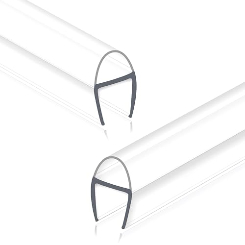 Frameless Shower Door Seal Strip 2 Pack x 39 Inch U for 3/8" Thick Glass Shower Door Side Seal Strip Bottom Seal Door Sweep Ultra Clear Polycarbonate, Stop Shower Leaks Create A Water Barrier - color: U-Type Side, size: 2PCS x 39" for 3/8" Glass