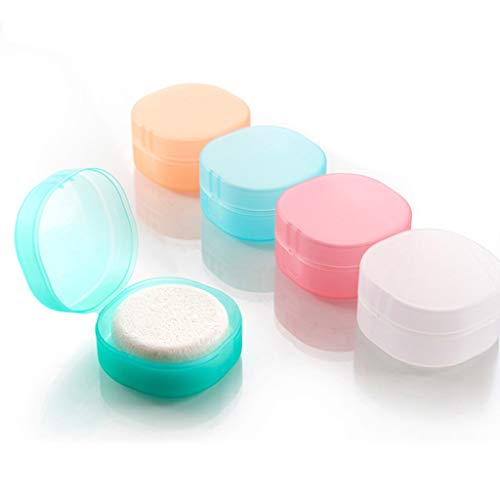 Portable Soap Box Container Round Leak Resistant Sponge for Case Travel Bathroom Soap Dish Shower Bar Soap Draining Tray Drain Holder Cover Bathroom Sink Ceramic Mount Marble Set Cup