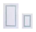 Better Trends 100% Cotton Hotel Collection Bath Mats Set, White & Blue Mats - Tufted, Reversible & Absorbent & Machine Washable 2 Piece Bathroom Rug Set, Shower & Sink Bath Rug - color: White & Blue, size: 2 Piece Set (17" x 24" | 24" x 40")