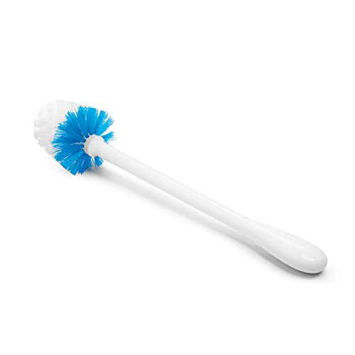 OXO Good Grips Compact Toilet Brush & Canister, Toilet Bowl Brush and Holder with Automatic Canister Door, Bathroom and Small Spaces Cleaning Supplies Essential - color: White, size: 1 Count (Pack of 1)