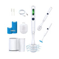 Electric Toilet Brush and Holder Set, Hillyfe Motorized Toilet Brush with 15 Disposable Refill Heads, Hard Nylon Brush 360 Degree Cleaning, Rechargeable - style: Electric Toilet Brush and Holder Set
