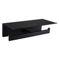 APLusee Matte Black Double Toilet Paper Holder with Shelf, 304 Stainless Steel Bathroom Tissue Roll Holder, Commercial Paper Dispenser Wall Mounted - color: Matte Black, size: Double Rod