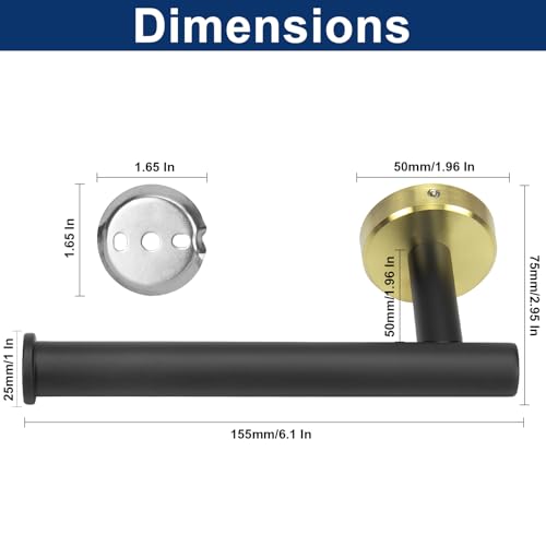 NearMoon Bathroom Toilet Paper Holder, Premium SUS304 Stainless Steel Rustproof Wall Mounted Toilet Roll Holder for Bathroom, Kitchen (1 Pack, Black and Gold) - color: Black and Gold