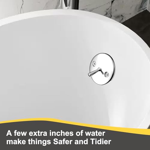 Trip Lever Bathtub Overflow Faceplate, Trip Levers Tub Drains Cover with Matching Screws (Chrome) - color: Chrome Cover