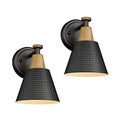 FEMILA Wall Sconces Set of 2, 1-Light Matte Black Bathroom Light Fixtures, Modern Single Vanity Light Wall Lamp with Hammered Metal Shade, 4FG59B-2 BK - color: Matte Black, size: 6", 2 pack
