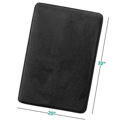 Clara Clark Bathroom Rugs, Velvet Memory Foam Bath Mat, Non-Slip, Machine Washable Bath Rugs - Dries Quickly, Ultra Soft Plush Bath Mats for Bathroom, 20 x 32, Black - color: Black, style: 20 x 32