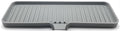 Silicone Soap Dish Tray and Sponge Holder with Drain Chute, Rectangular, Kitchen and Bathroom Sink Organizer (Grey, 12"x4") - color: Gray, size: (LG) 12"x4"