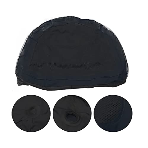 Inflatable Hot Tub Seat Booster with Suction Cups & Mesh Cover, Dual Use Inflatable Hot Tub Cushion Seat, Non Slip Blow Up Pillow Hot Tub Chairs Accessories for Adults Elderly Spa Bathtub - color: Black