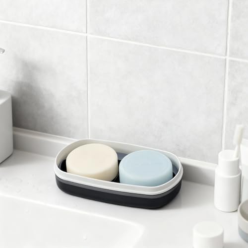 Shampoo Bar Holder Travel Case, Large Soap Holder for 5 Oz/10 Oz Oversized Bars, Soap Box with Draining Layer for Traveling Camping Gym Bathroom